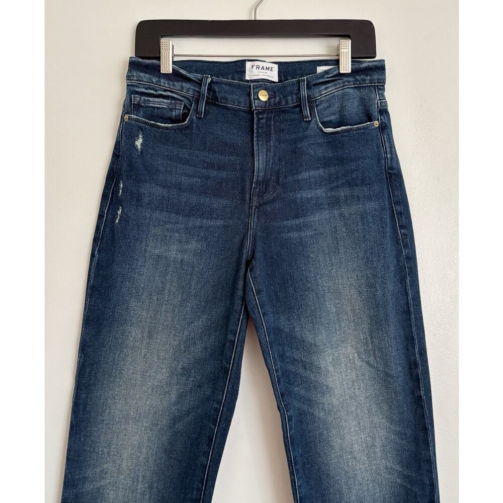 Dark Wash Women's FRAME Lola Le Nouveau Straight Jeans 28 - Picture 2 of 7